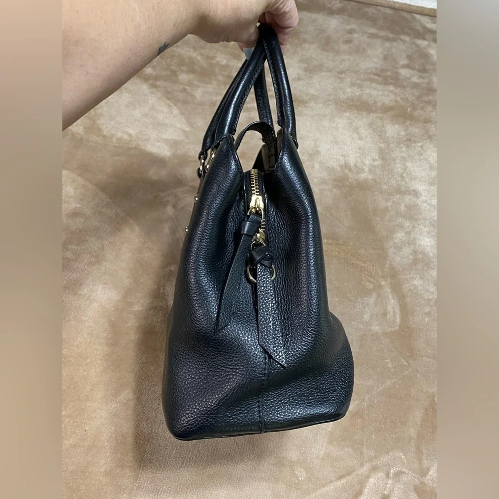 Kate Spade Evangeline Black Leather Satchel Bag Purse